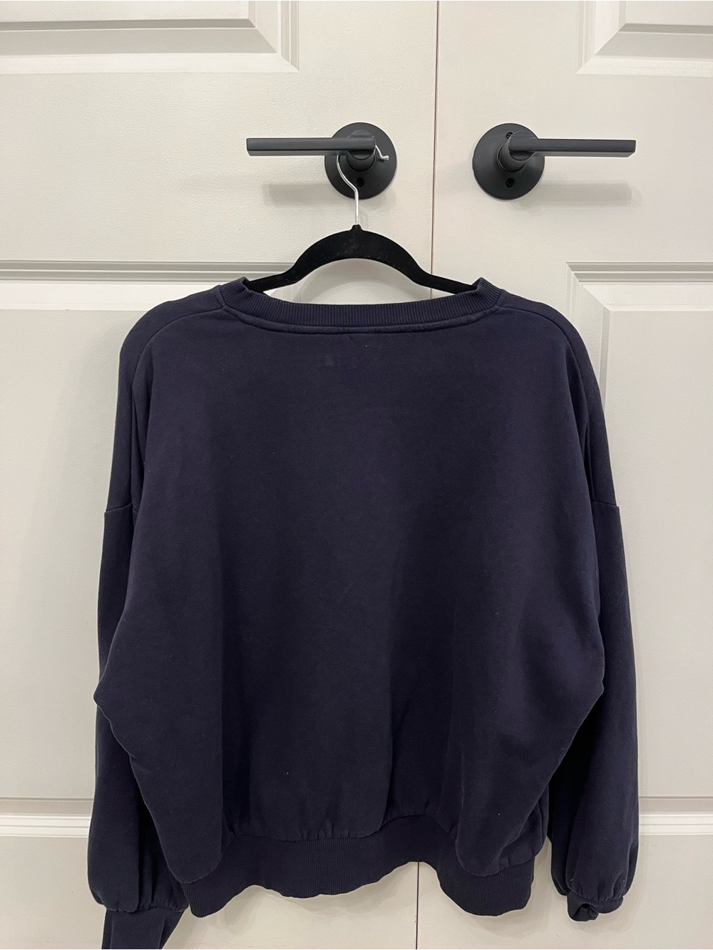 H&M Navy Crewneck Sweatshirt with Yellow Palm Beach Graphic - Picture 2 of 2